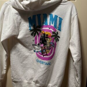 Overtime White Miami Graphic Hoodie YM